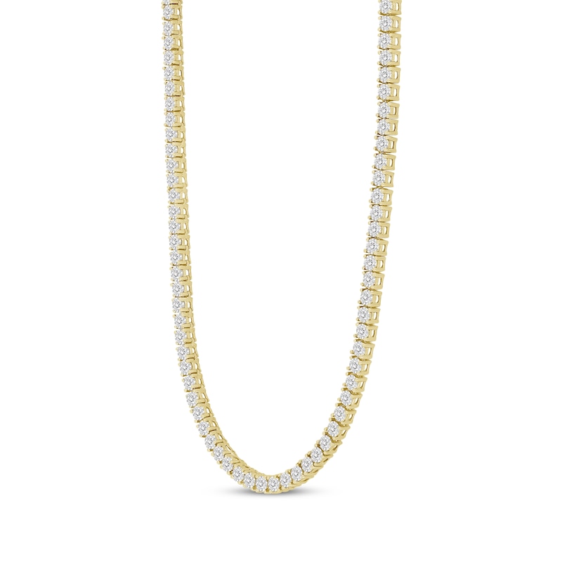 Men's Diamond Tennis Necklace 2-5/8 ct tw Yellow Gold Plated 18"
