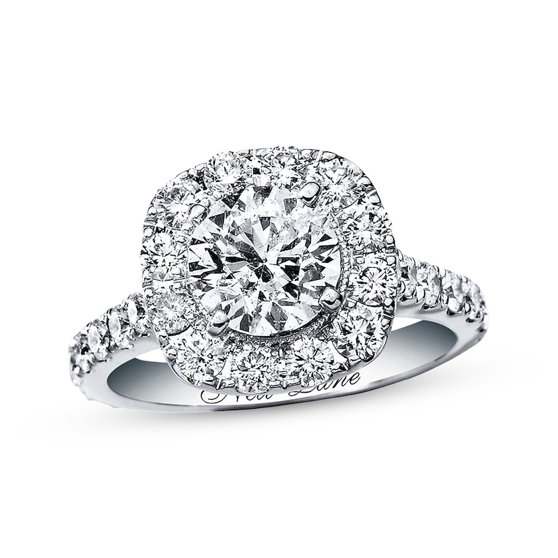 Neil Lane Engagement Ring 2-3/4 ct tw Round-cut Diamonds White Gold Plated - Size 4.5