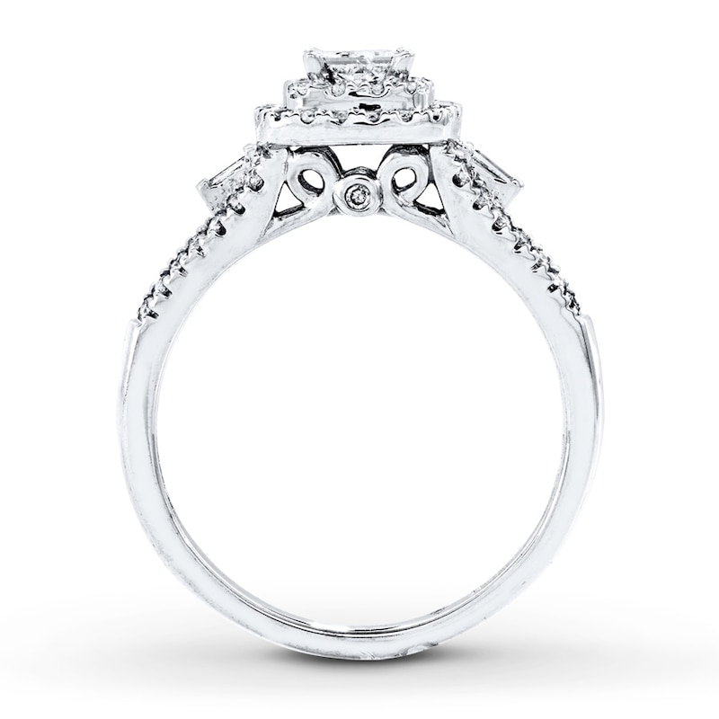 Ring 5/8 ct tw Diamonds White Gold Plated