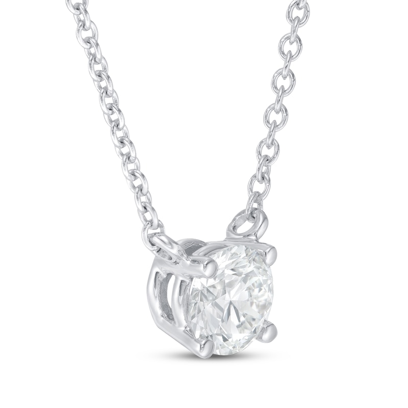Lab-Created Diamonds by Solitaire Necklace 1/2 ct tw White Gold Plated 18"
