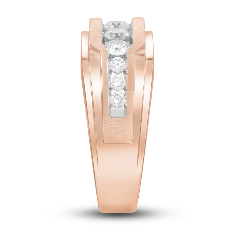 Men's Diamond Wedding Band 1 ct tw Round-cut Rose Gold Plated