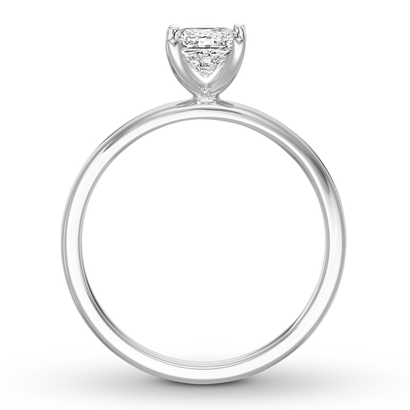 Certified Diamond Solitaire 3/4 ct Princess-cut White Gold Plated