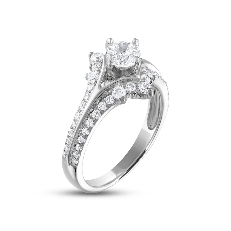 Diamond Engagement Ring 1 ct tw Round-cut White Gold Plated