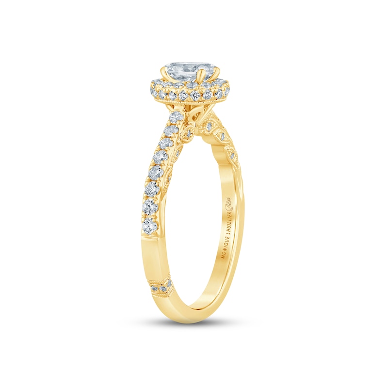 Monique Lhuillier Bliss Diamond Engagement Ring 1 ct tw Oval & Round-cut Yellow Gold Plated