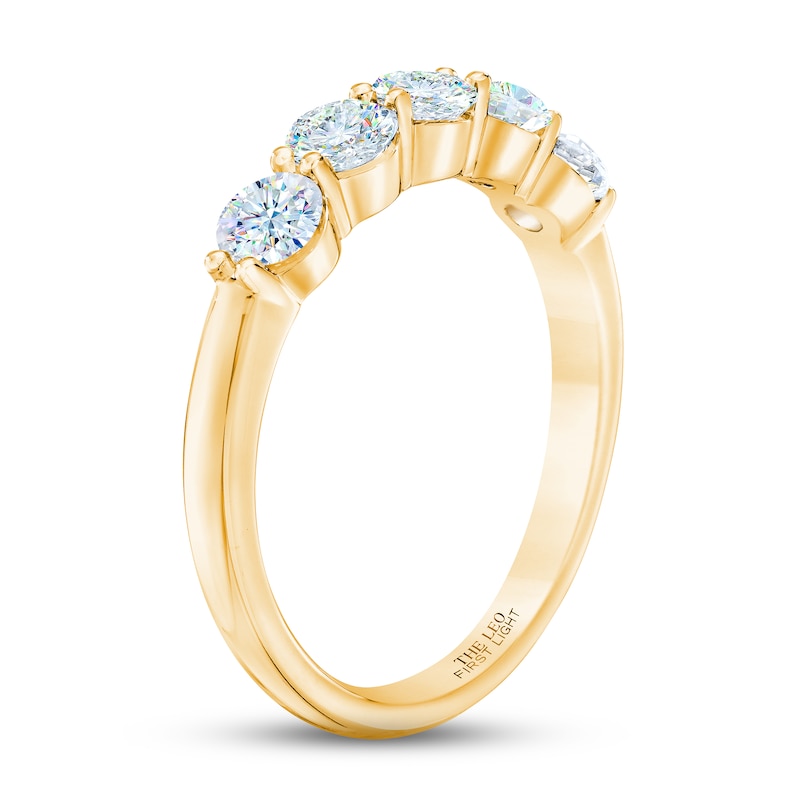 THE LEO First Light Diamond Anniversary Ring 1 ct tw Round-cut Yellow Gold Plated