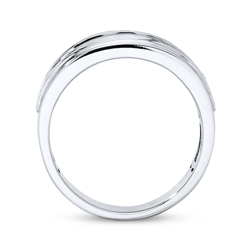 Men's Wedding Band 1 ct tw Diamonds White Gold Plated