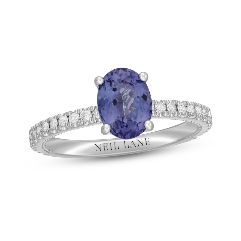 Neil Lane Tanzanite & Diamond Engagement Ring 1/3 ct tw Round-cut White Gold Plated
