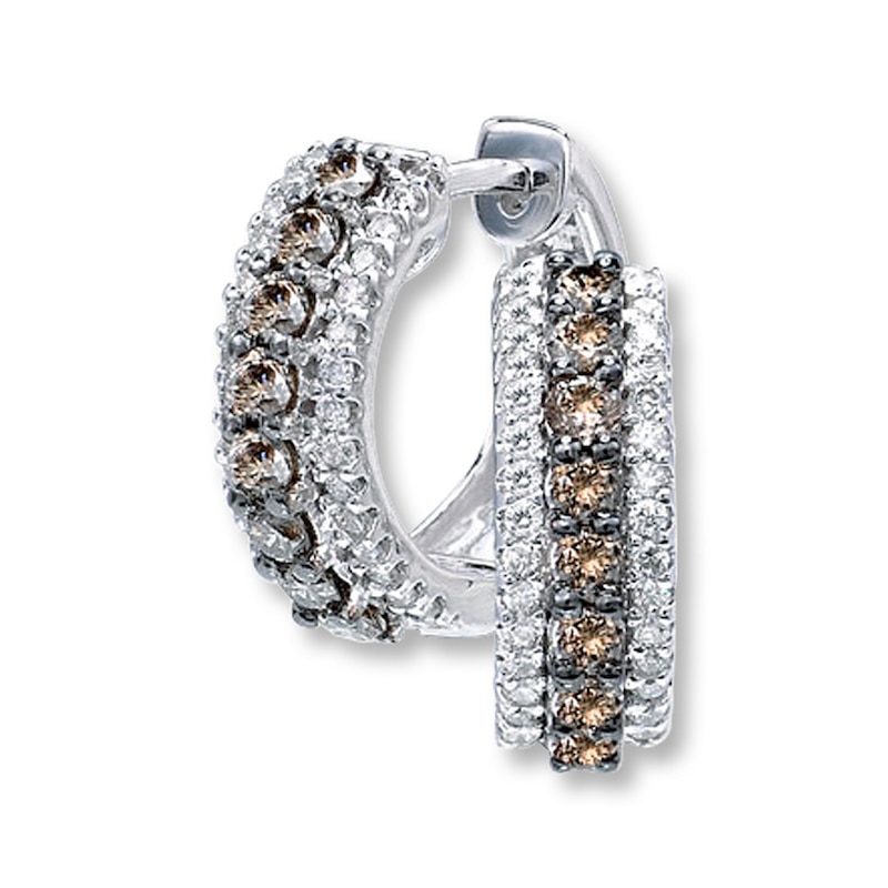 Le Vian Chocolate Diamonds 3/4 ct tw Hoop Earrings Gold Plated