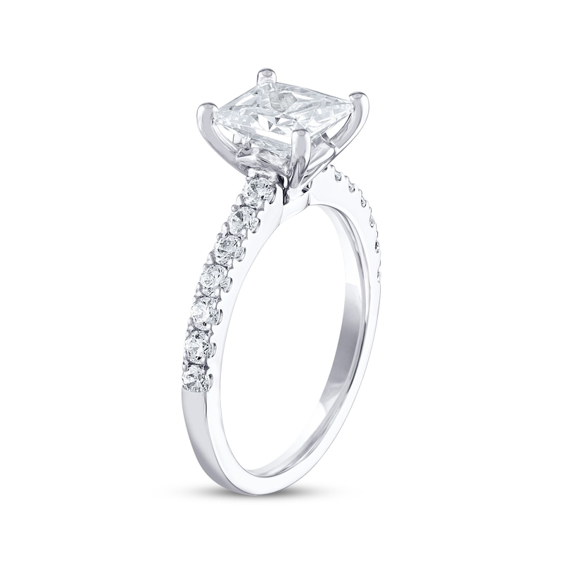 THE LEO Diamond Engagement Ring 2-3/8 ct tw Princess & Round White Gold Plated