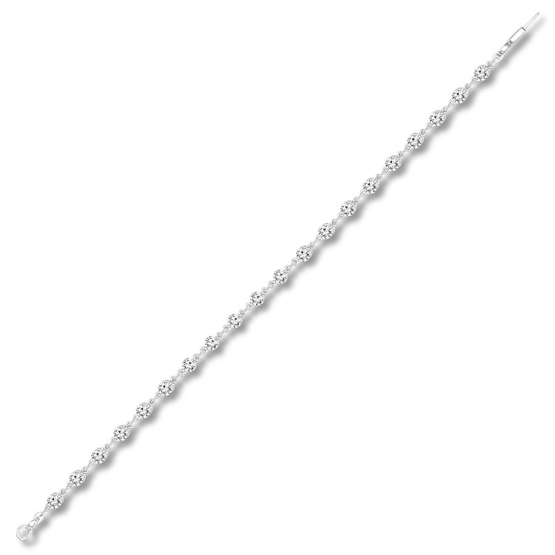 Diamond Bracelet 3 ct tw Round-cut White Gold Plated 7" Length
