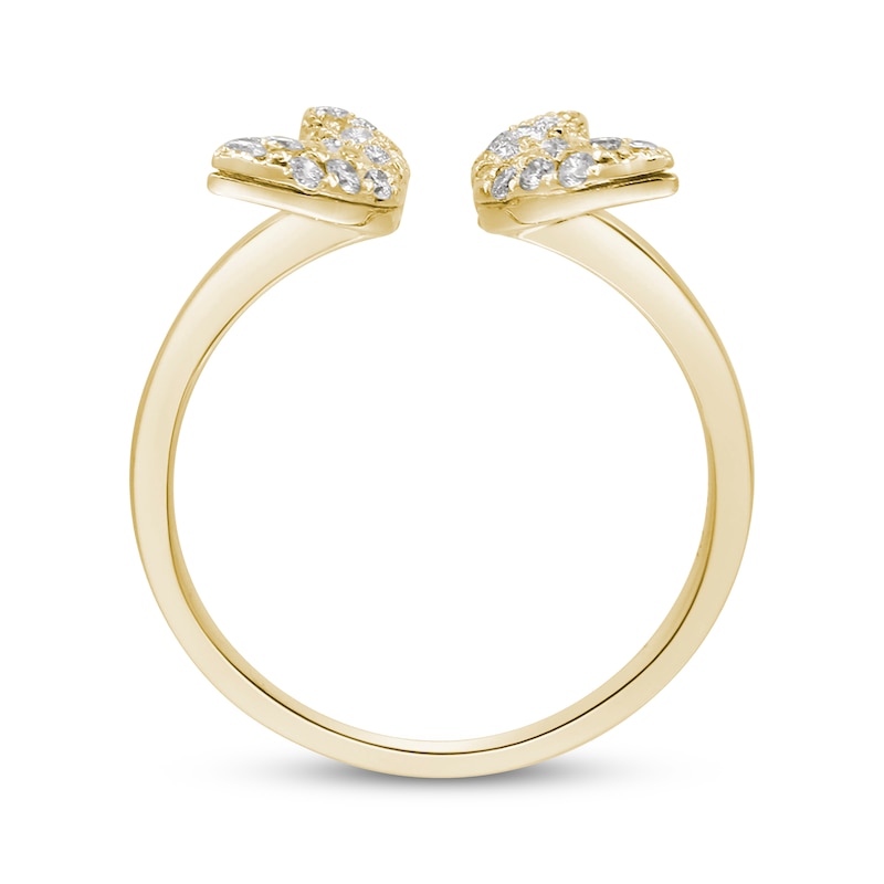 Round-Cut Diamond Deconstructed Open Butterfly Ring 3/8 ct tw Yellow Gold Plated