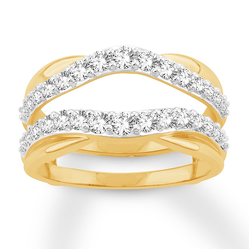 Diamond Enhancer Ring 1 ct tw Round-cut Yellow Gold Plated