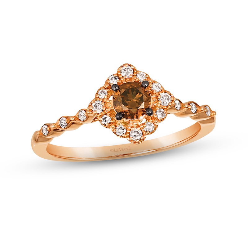 Le Vian Diamond Ring 3/8 ct tw Strawberry Gold Plated