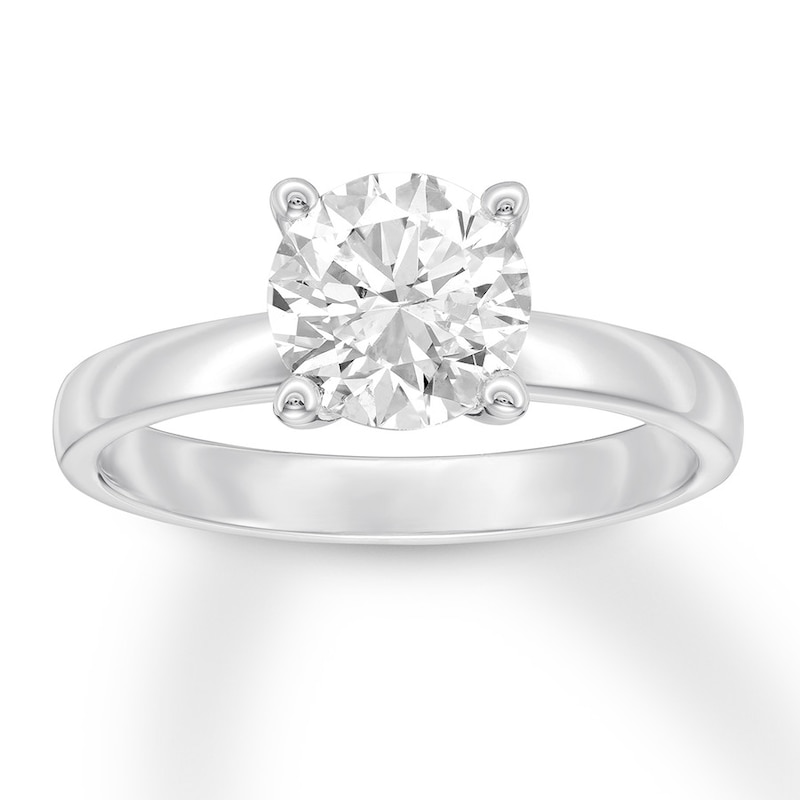 Certified Diamond Solitaire 1-1/2 ct Round-cut White Gold Plated