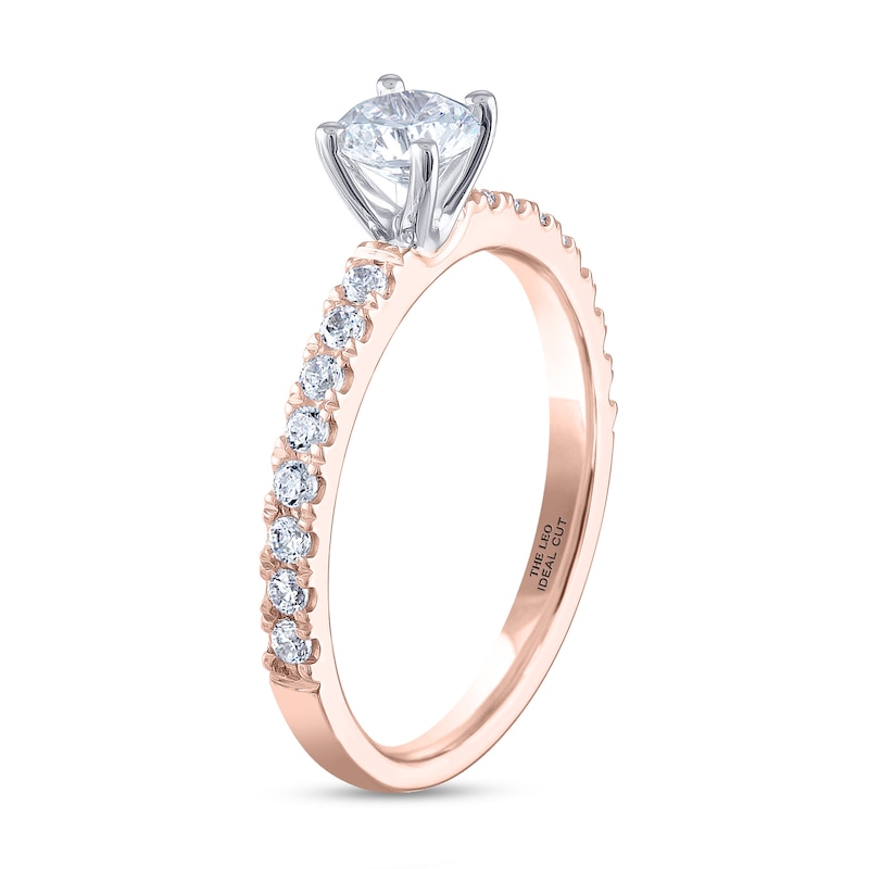 THE LEO Ideal Cut Diamond Engagement Ring 3/4 ct tw Rose Gold Plated