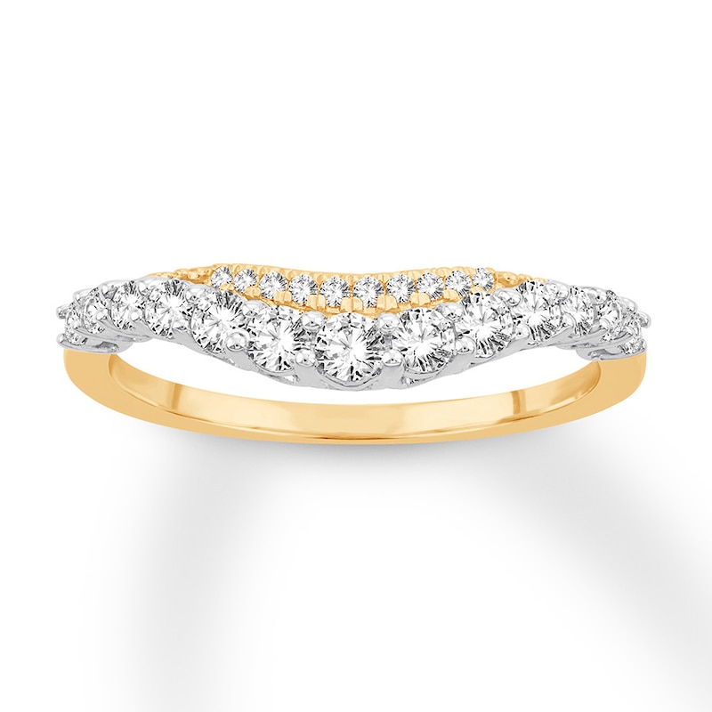 Diamond Anniversary Band 1/2 ct tw Round-cut Yellow Gold Plated