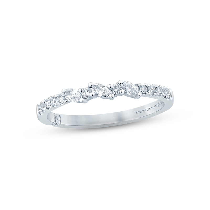 Monique Lhuillier Bliss Diamond Anniversary Band 1/4 ct tw Marquise & Round-cut White Gold Plated