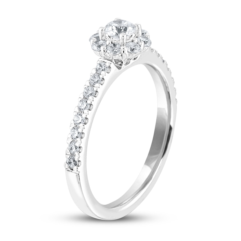 THE LEO Diamond Engagement Ring 1/2 ct tw Round-cut White Gold Plated