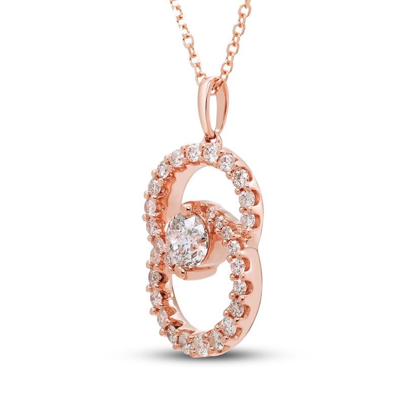 Encircled by Love Diamond Necklace 1 ct tw Round-cut Rose Gold Plated 18"