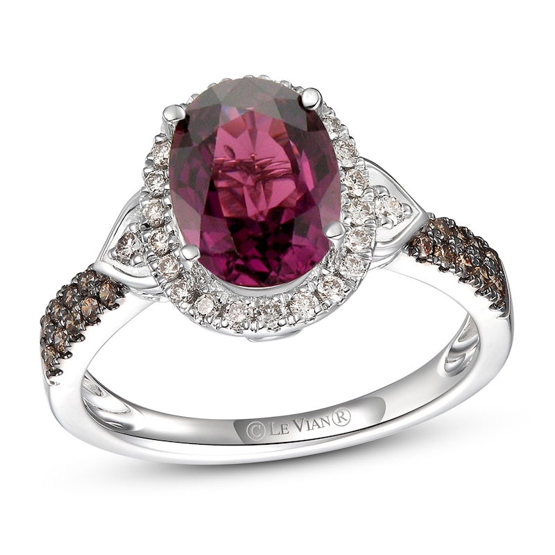 Le Vian Rhodolite Ring 1/3 ct tw Diamonds Vanilla Gold Plated