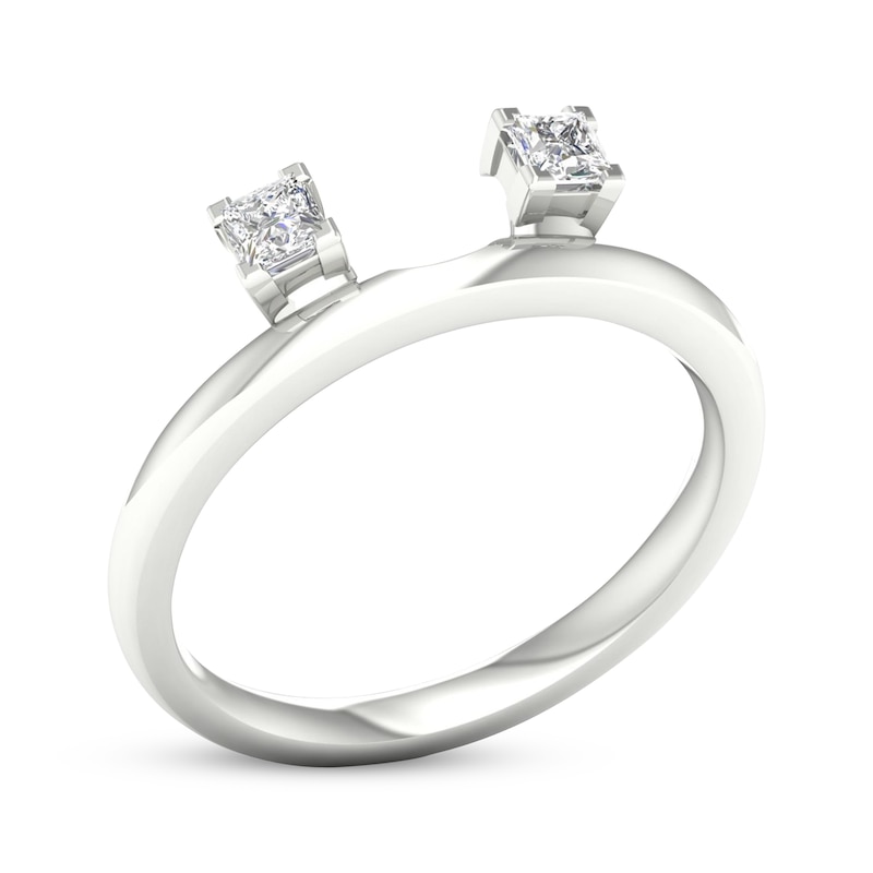 Princess-Cut Diamond Enhancer Ring 1/4 ct tw White Gold Plated