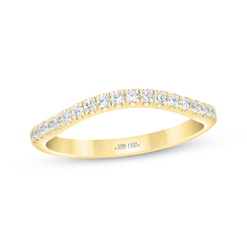 THE LEO First Light Diamond Curved Wedding Band 1/4 ct tw Yellow Gold Plated
