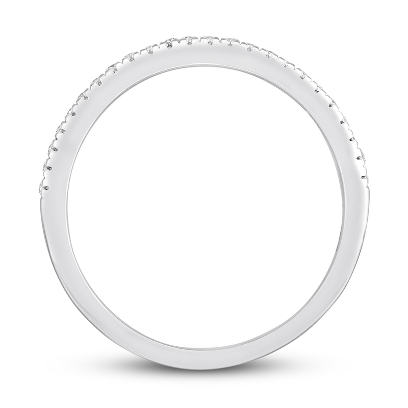 Diamond Wedding Band 1/6 ct tw White Gold Plated