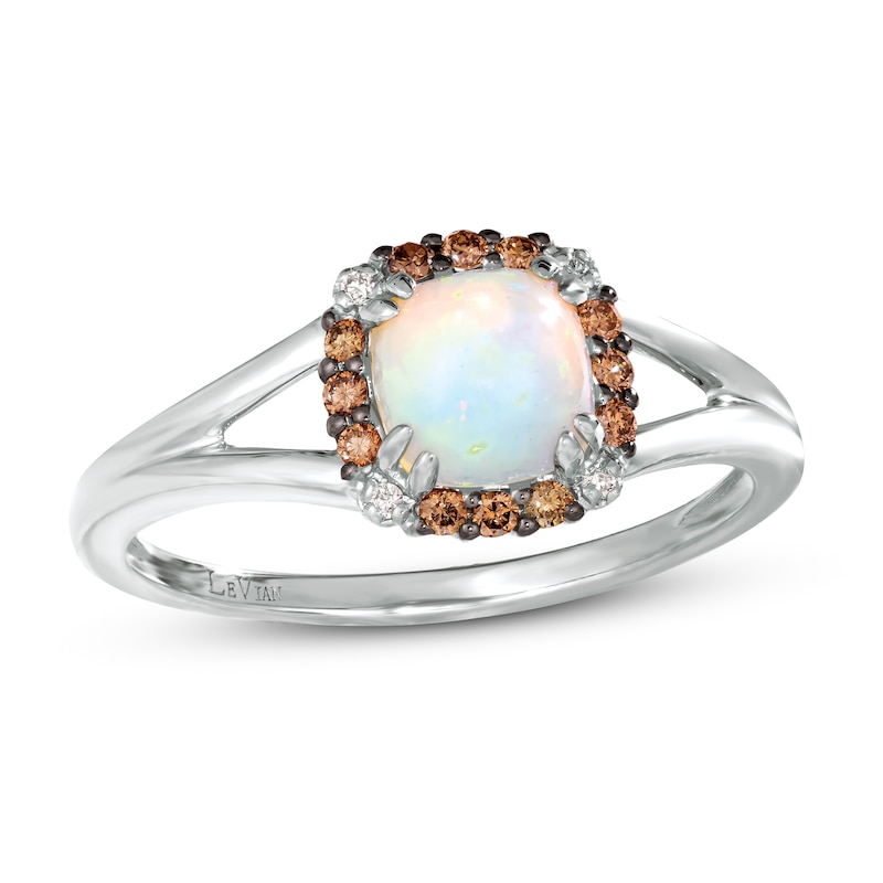 Le Vian Opal Ring 1/10 ct tw Diamonds Vanilla Gold Plated