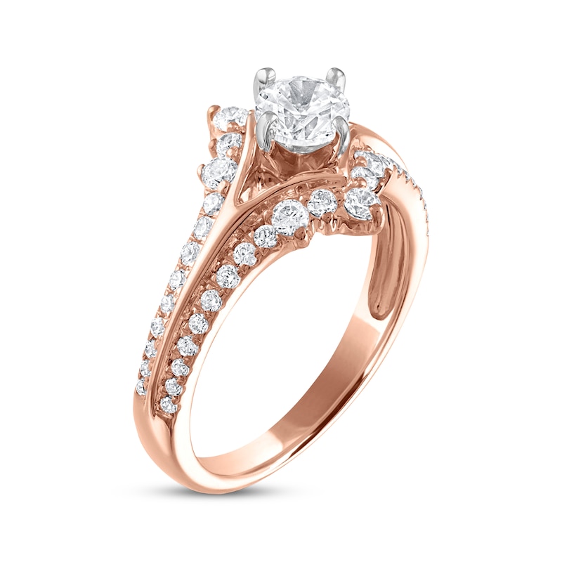 Diamond Engagement Ring 1 ct tw Round-cut Rose Gold Plated