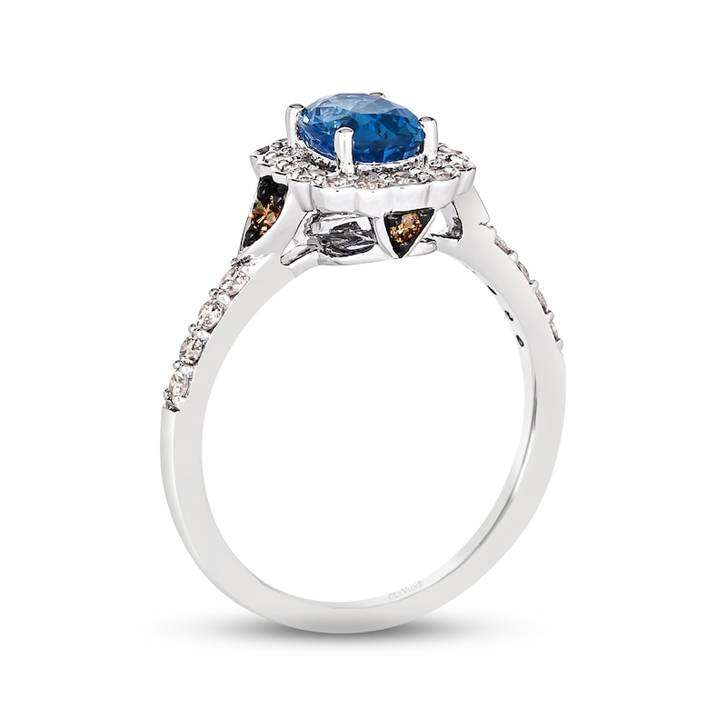 Le Vian Creme Brulee Blue Sapphire Ring 1/2 ct tw Diamonds Vanilla Gold Plated