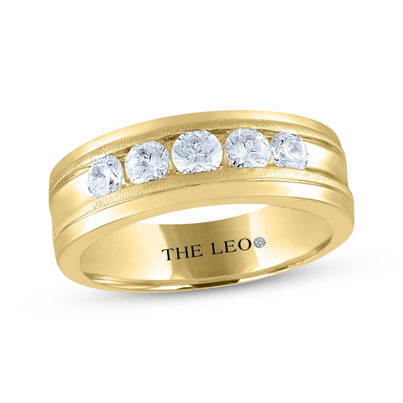 Men's THE LEO Diamond Wedding Band 1 ct tw Round-cut Yellow Gold Plated