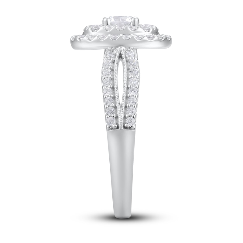 Diamond Engagement Ring 1-1/4 ct tw Round-cut White Gold Plated