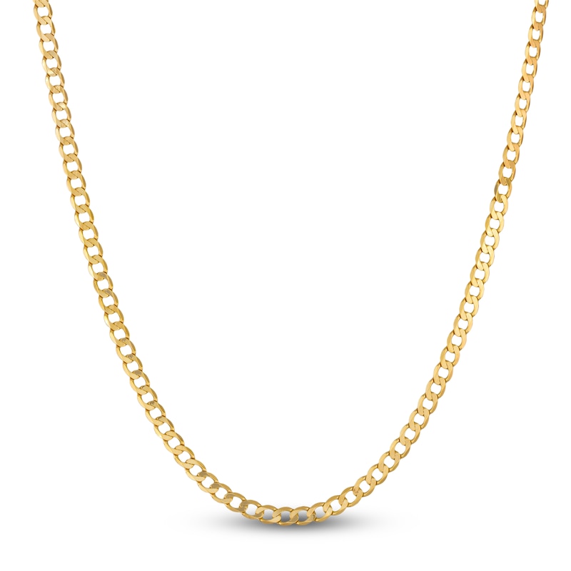 Solid Curb Chain Yellow Gold Plated 22"