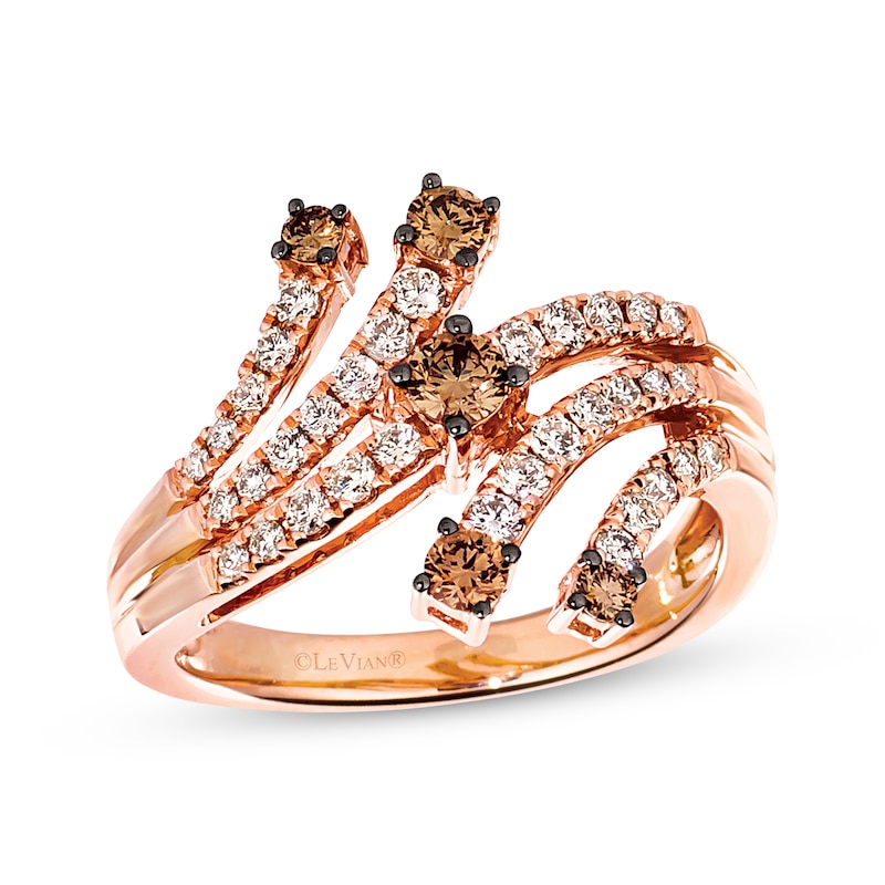 Le Vian Diamond Ring 3/4 ct tw Strawberry Gold Plated