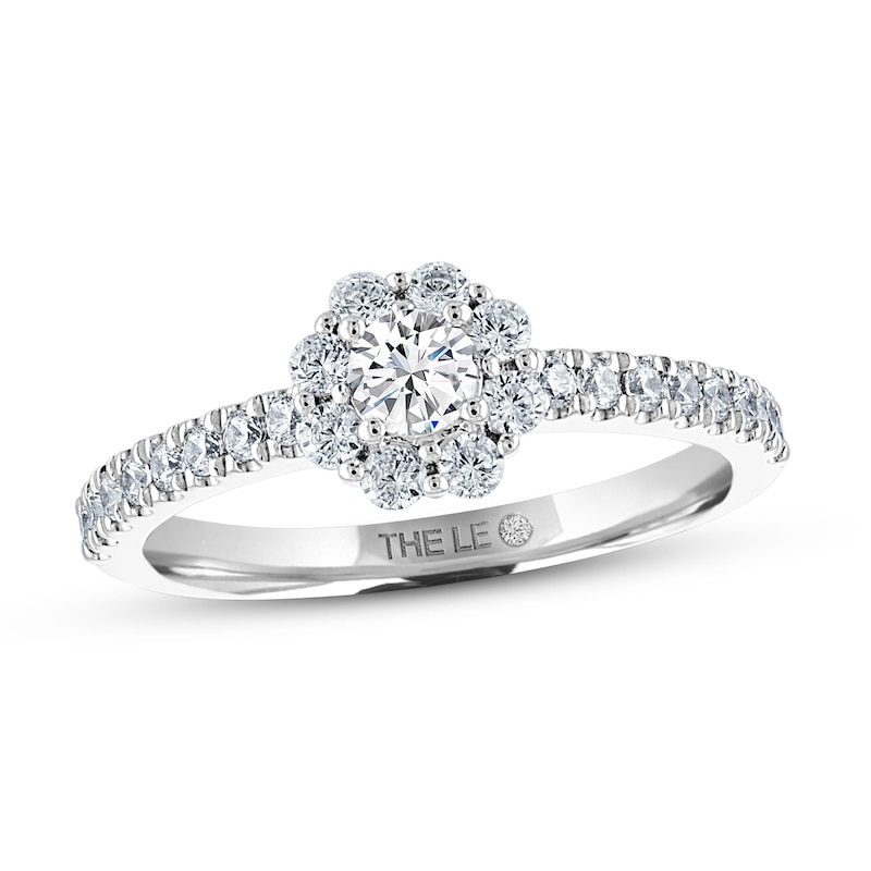 THE LEO Diamond Engagement Ring 1/2 ct tw Round-cut White Gold Plated
