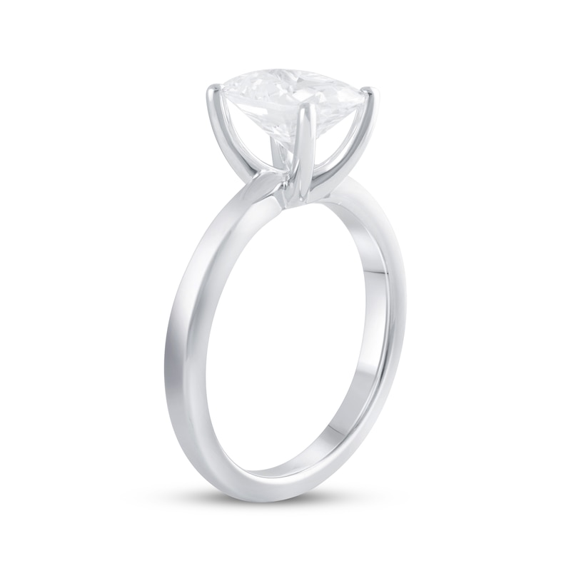 Lab-Created Diamonds by Oval-Cut Solitaire Engagement Ring 2 ct tw White Gold Plated