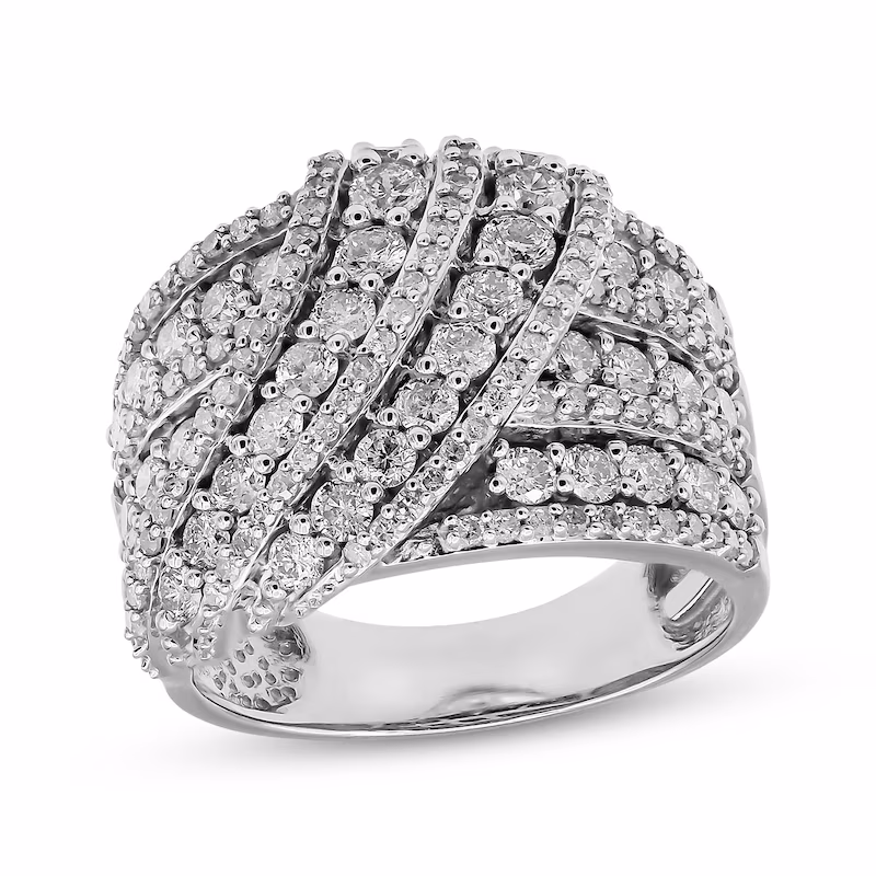Diamond Ring 2 ct tw 10K White Gold - Size 8