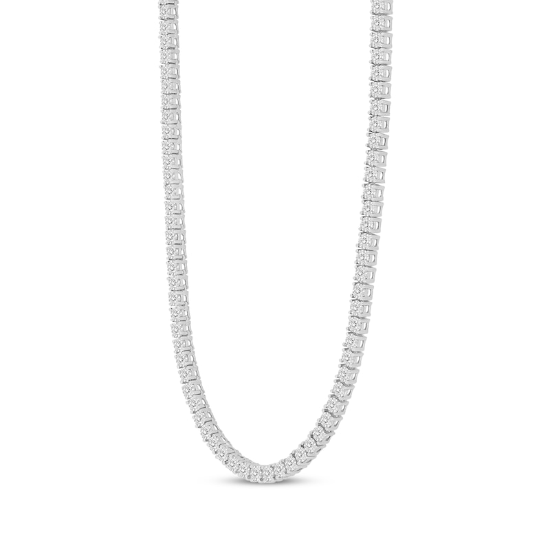 Men's Diamond Tennis Necklace 3-1/4 ct tw White Gold Plated 22"