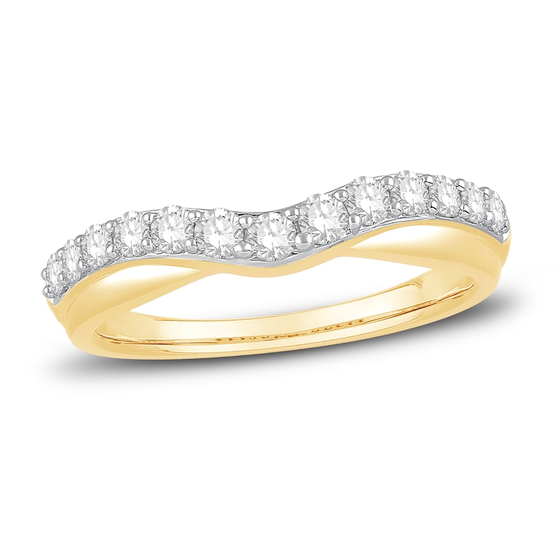 Diamond Contour Band 1/2 ct tw Round-cut Yellow Gold Plated