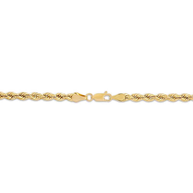 Solid Glitter Rope Chain Necklace 5.5mm Yellow Gold Plated 22"