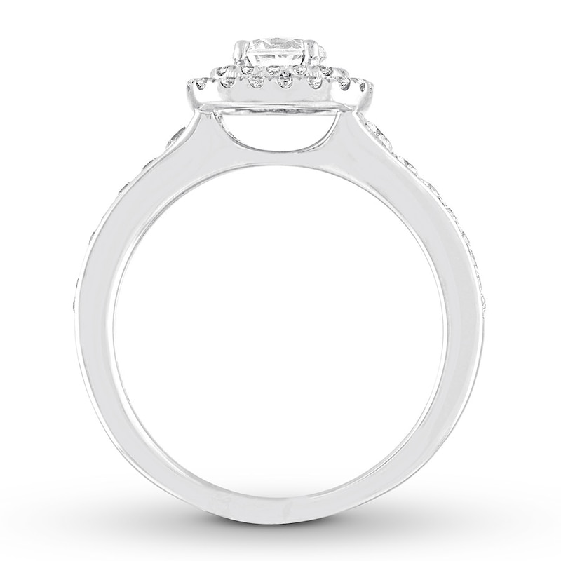 Diamond Engagement Ring 1 ct tw Round-cut White Gold Plated