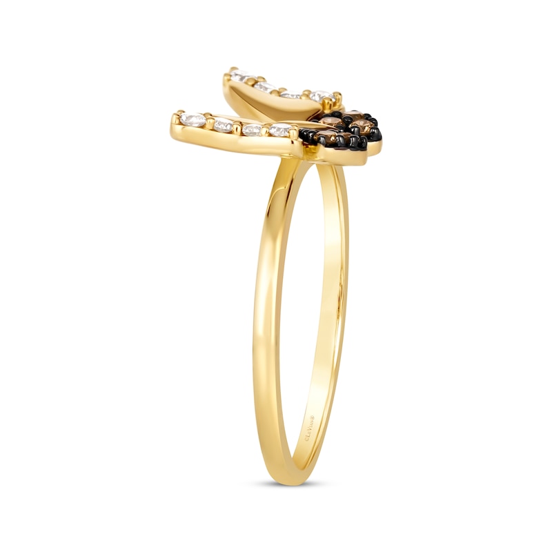 Le Vian Diamond Butterfly Ring 1/4 ct tw Honey Gold Plated