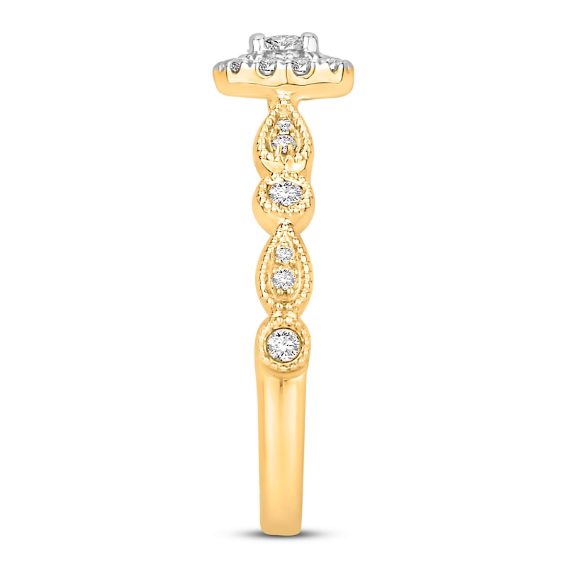 Diamond Engagement Ring 1/2 ct tw Round-cut Two-Tone Gold Plated