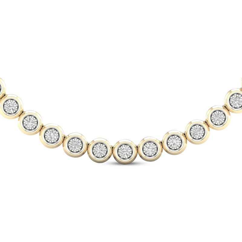 Men's Diamond Tennis Necklace 2-7/8 ct tw Yellow Gold Plated 20"