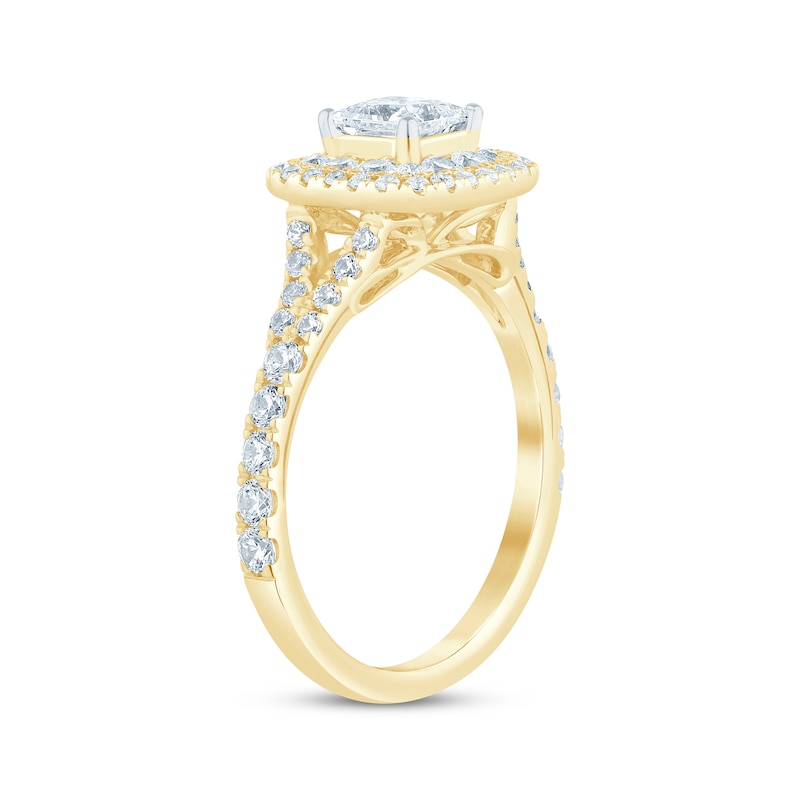 Princess-Cut Diamond Engagement Ring 1-1/2 ct tw Yellow Gold Plated