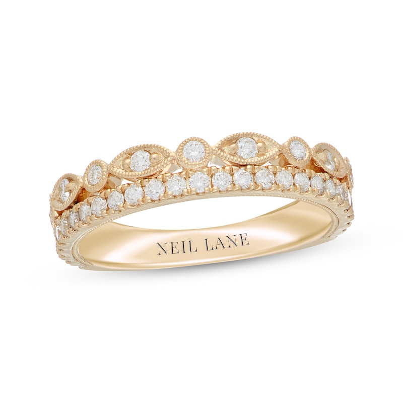 Neil Lane Diamond Anniversary Ring 1/2 ct tw Round-Cut Yellow Gold Plated