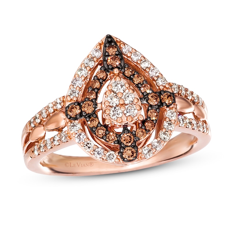 Le Vian Diamond Ring 1/2 ct tw Strawberry Gold Plated