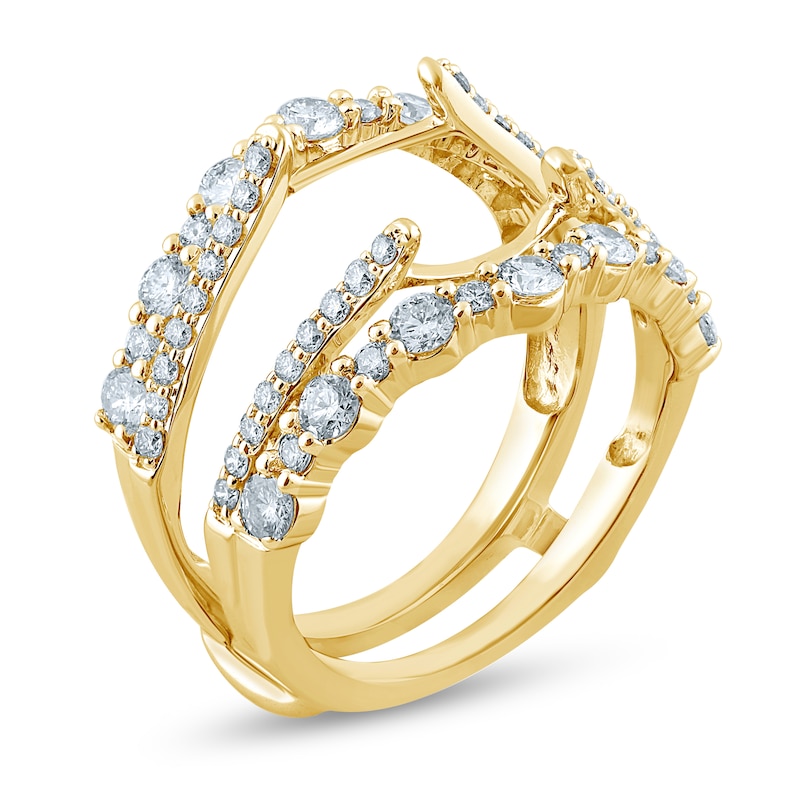 Diamond Enhancer Band 1-1/3 ct tw Round-cut Yellow Gold Plated