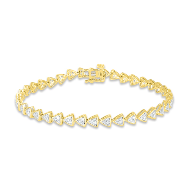Diamond Bracelet 1 ct tw Round-cut Yellow Gold Plated 7.25"