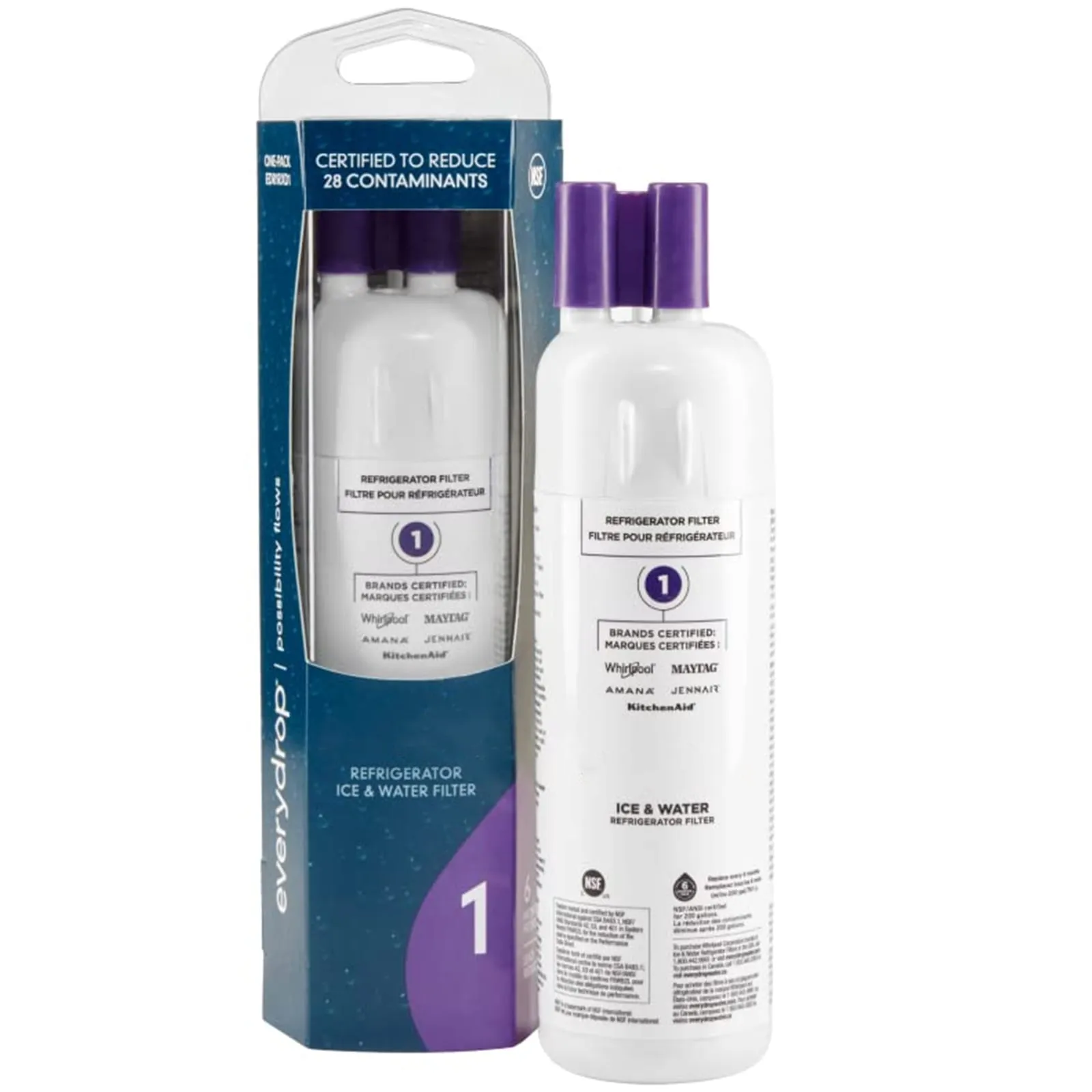 EDR1RXD1 Water Filter 1,Ice and Water Refrigerator Filter 1,W10295370A